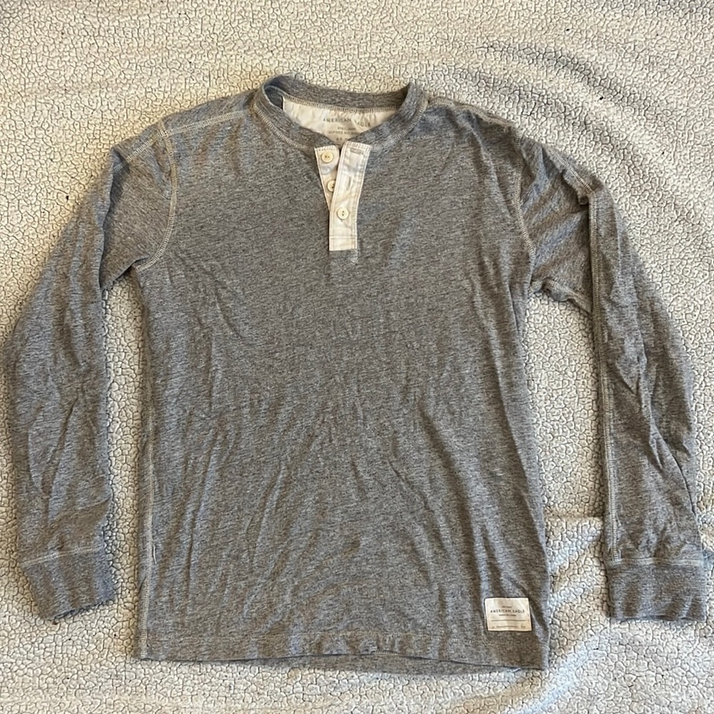 Grey American Eagle henley